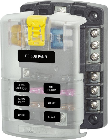 Blue Sea 5025 ST Blade Fuse Block with 6 Circuits