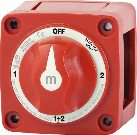 Blue Sea 6007 Mini Battery Selector Switch 1-2-BOTH-OFF